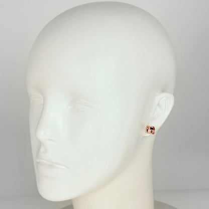 Hermes Mini Pop H Earrings H Logo Metal Pink — view 4