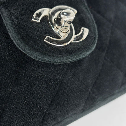 Chanel Backpack CC Logo Quilted Velour Black — view 4