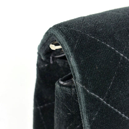 Chanel Backpack CC Logo Quilted Velour Black — view 5
