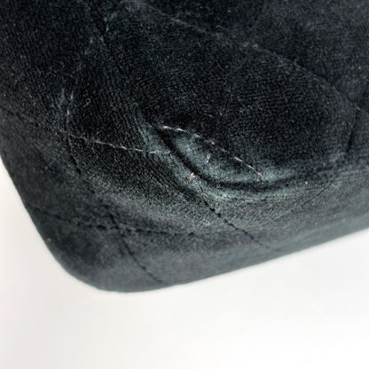 Chanel Backpack CC Logo Quilted Velour Black — view 3