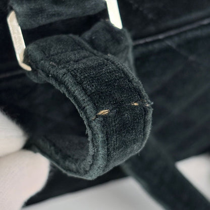 Chanel Backpack CC Logo Quilted Velour Black — view 8