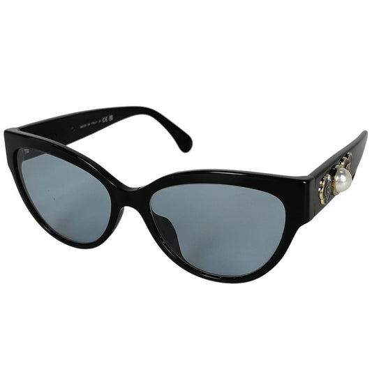 Chanel Sunglasses CC Logo Camellia Acetate Faux Pearl Black Eyewear