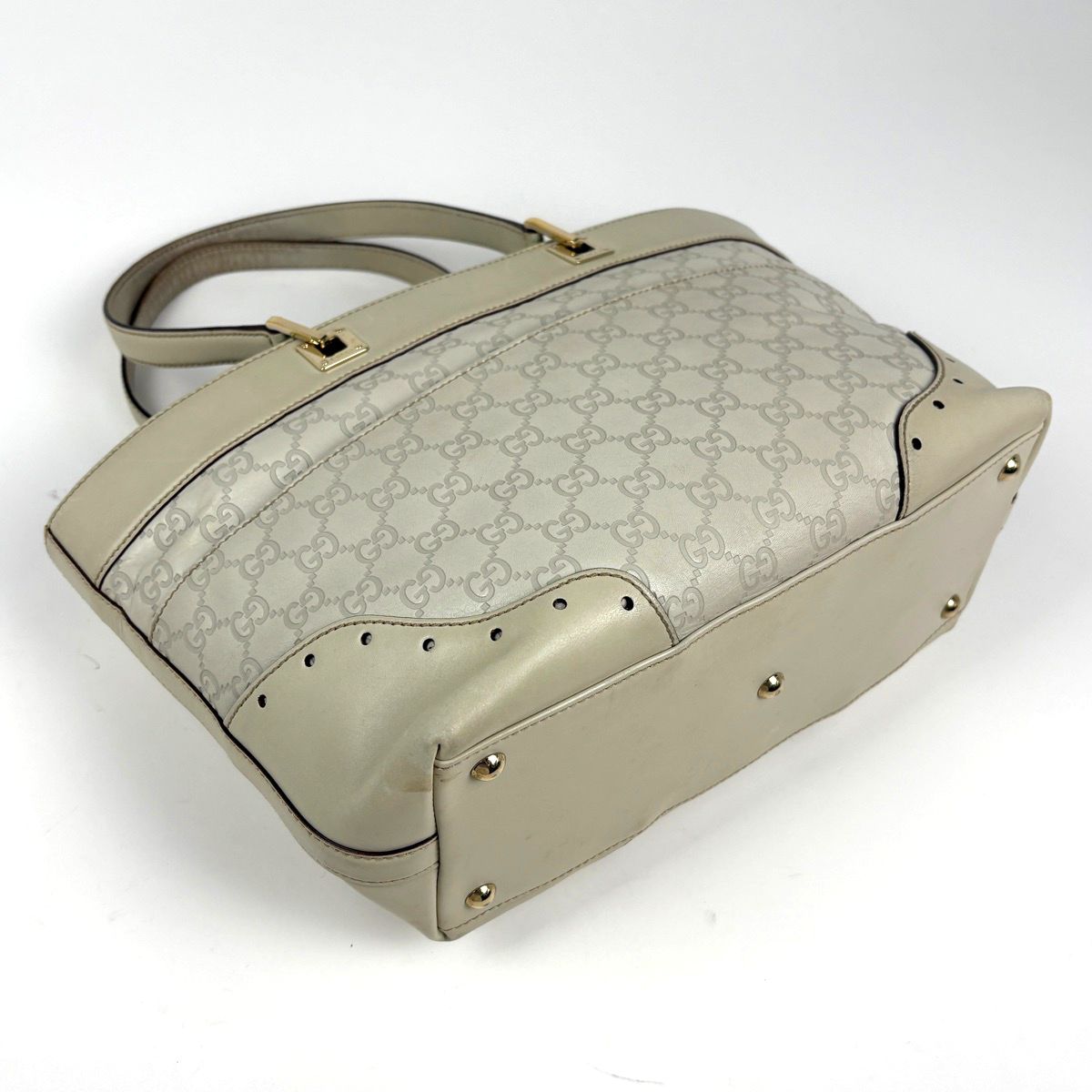 Gucci Tote Bag Guccissima GG Pattern Leather White — view 2
