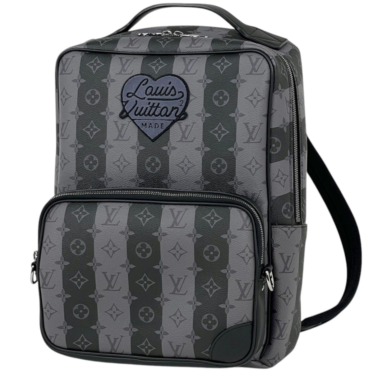 Louis Vuitton Modular Backpack Monogram Stripe 2-Way Eclipse Black Gray