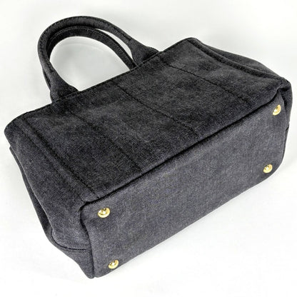 Prada Tote Bag Canapa Canvas Nero — view 2
