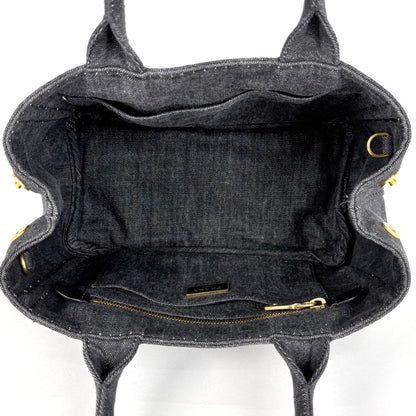 Prada Tote Bag Canapa Canvas Nero — view 7