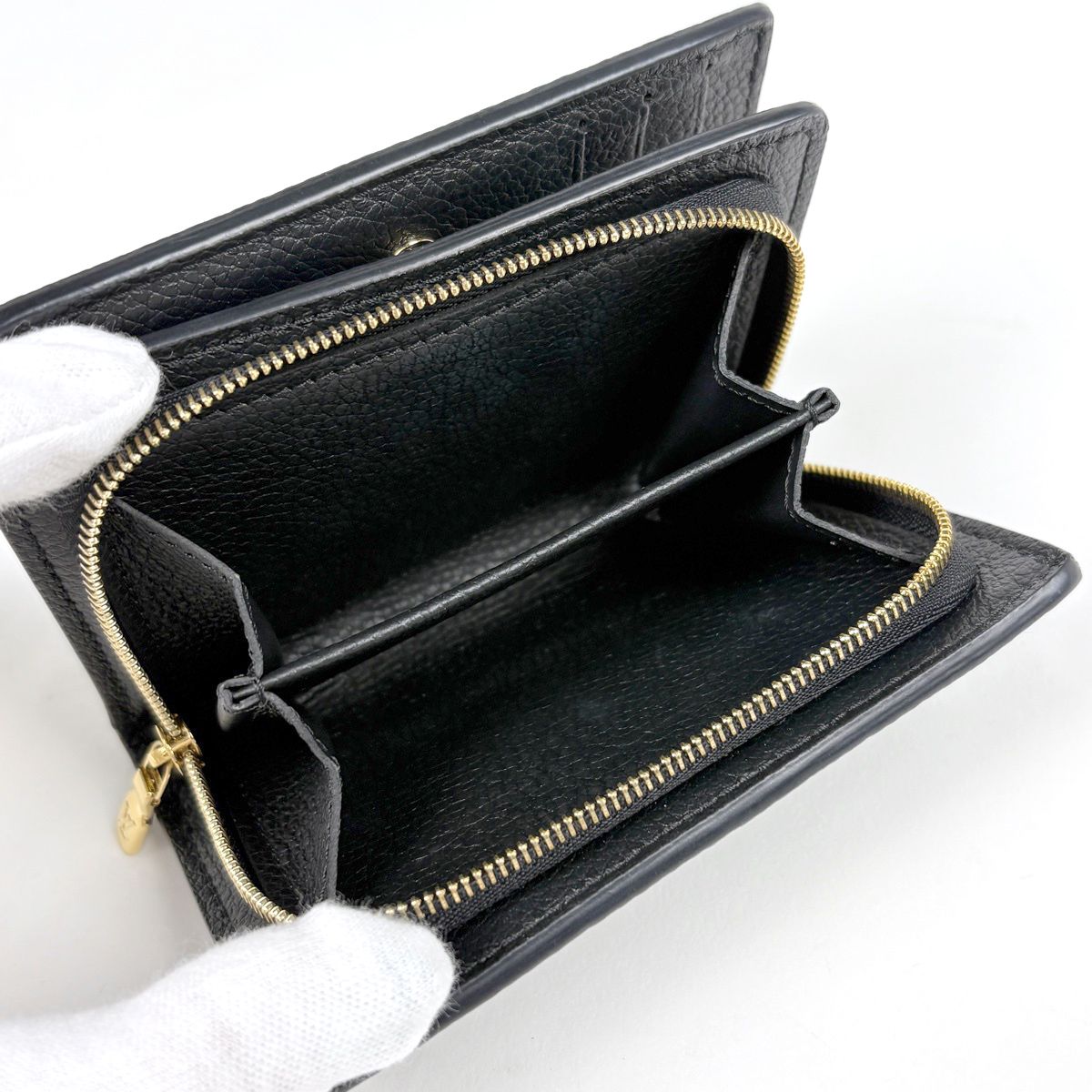 Louis Vuitton Portefeuille Clair Bifold Wallet Monogram Empreinte Noir — view 4