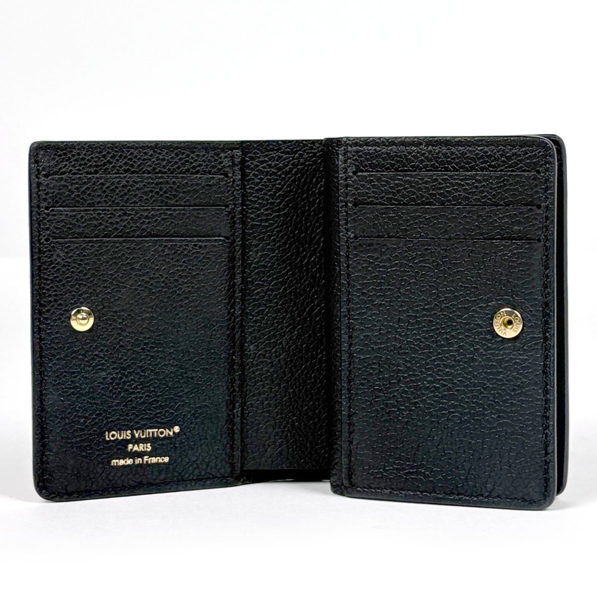 Louis Vuitton Portefeuille Clair Bifold Wallet Monogram Empreinte Noir — view 5
