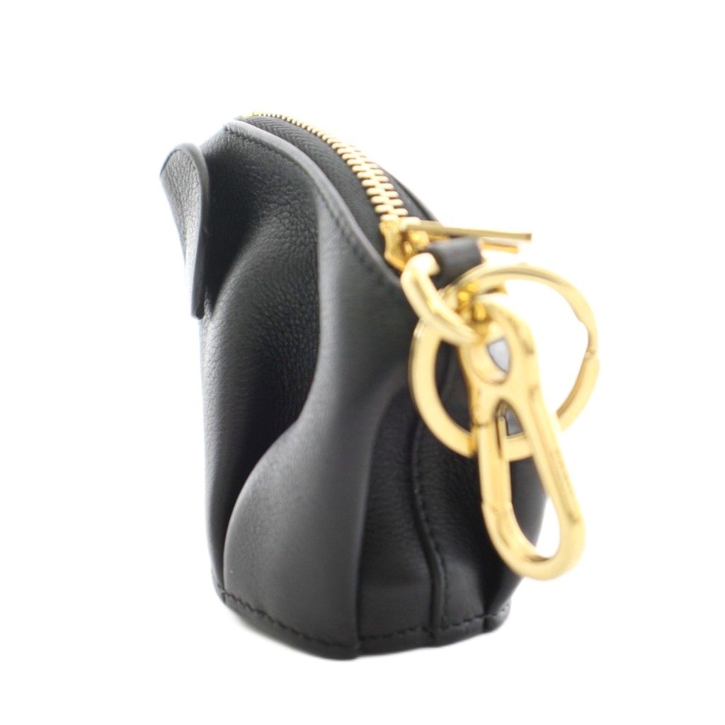 Loewe Elephant Charm Coin Purse Leather Black — view 2