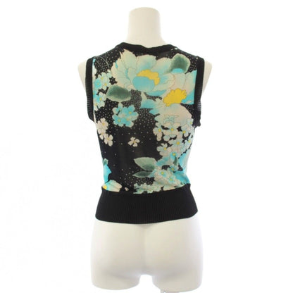 Dior Galliano Era Ensemble Knit Cardigan Sleeveless Top Floral Black — view 7