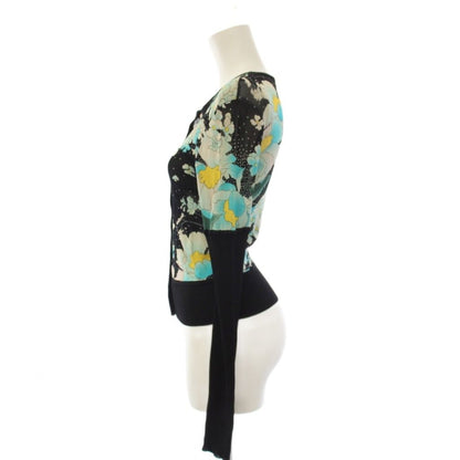 Dior Galliano Era Ensemble Knit Cardigan Sleeveless Top Floral Black — view 3