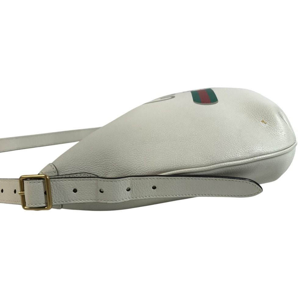 Gucci Shoulder Bag Logo Hobo Half Moon Leather White — view 4