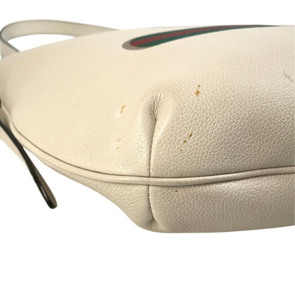 Gucci Shoulder Bag Logo Hobo Half Moon Leather White — view 6