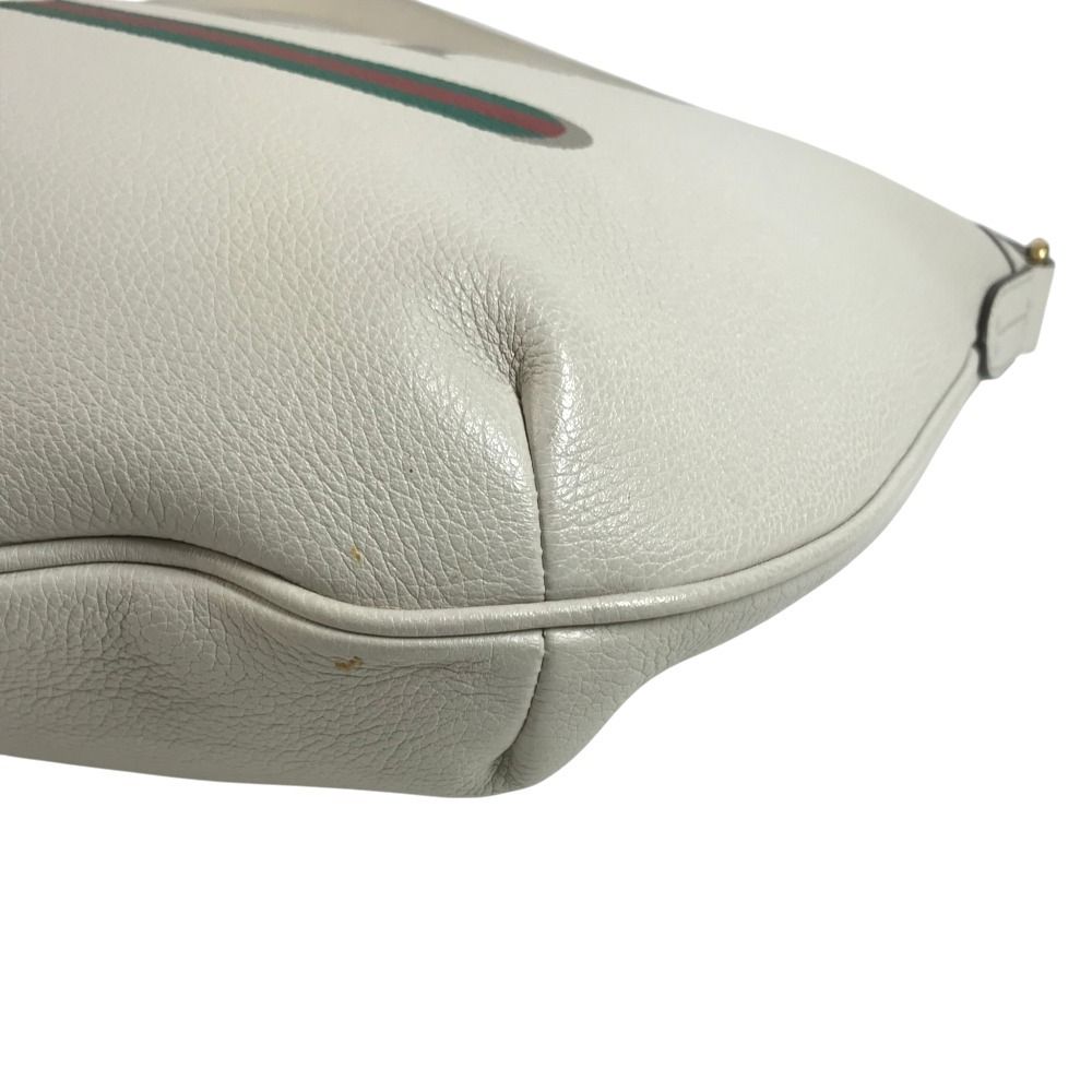 Gucci Shoulder Bag Logo Hobo Half Moon Leather White — view 7