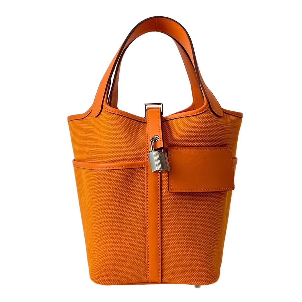 Hermes Handbag Picotin Lock Cargo PM Orange Silver — view 2