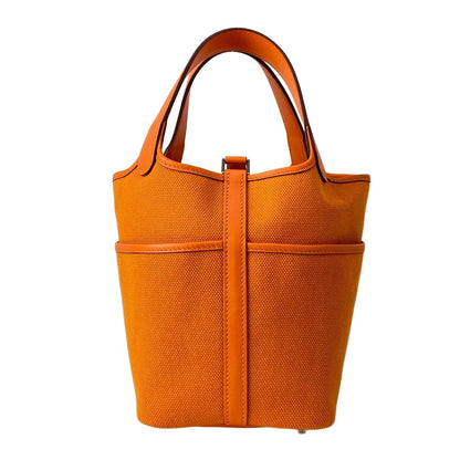 Hermes Handbag Picotin Lock Cargo PM Orange Silver — view 4