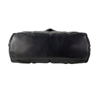 Saint Laurent Paris Shoulder Bag Loulou Puffer Medium Black Chain Leather — view 5