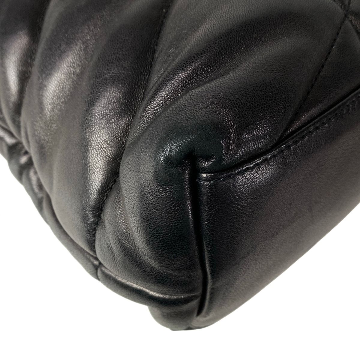 Saint Laurent Paris Shoulder Bag Loulou Puffer Medium Black Chain Leather — view 8