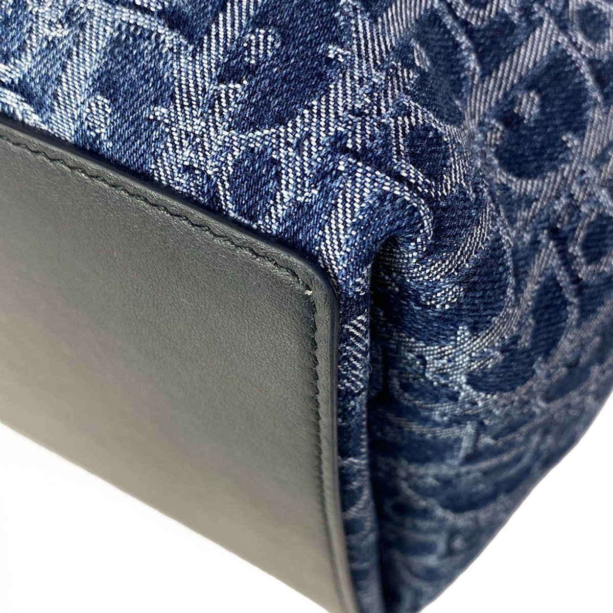 Dior Tote Bag Toujours Medium Blue Oblique Leather — view 7