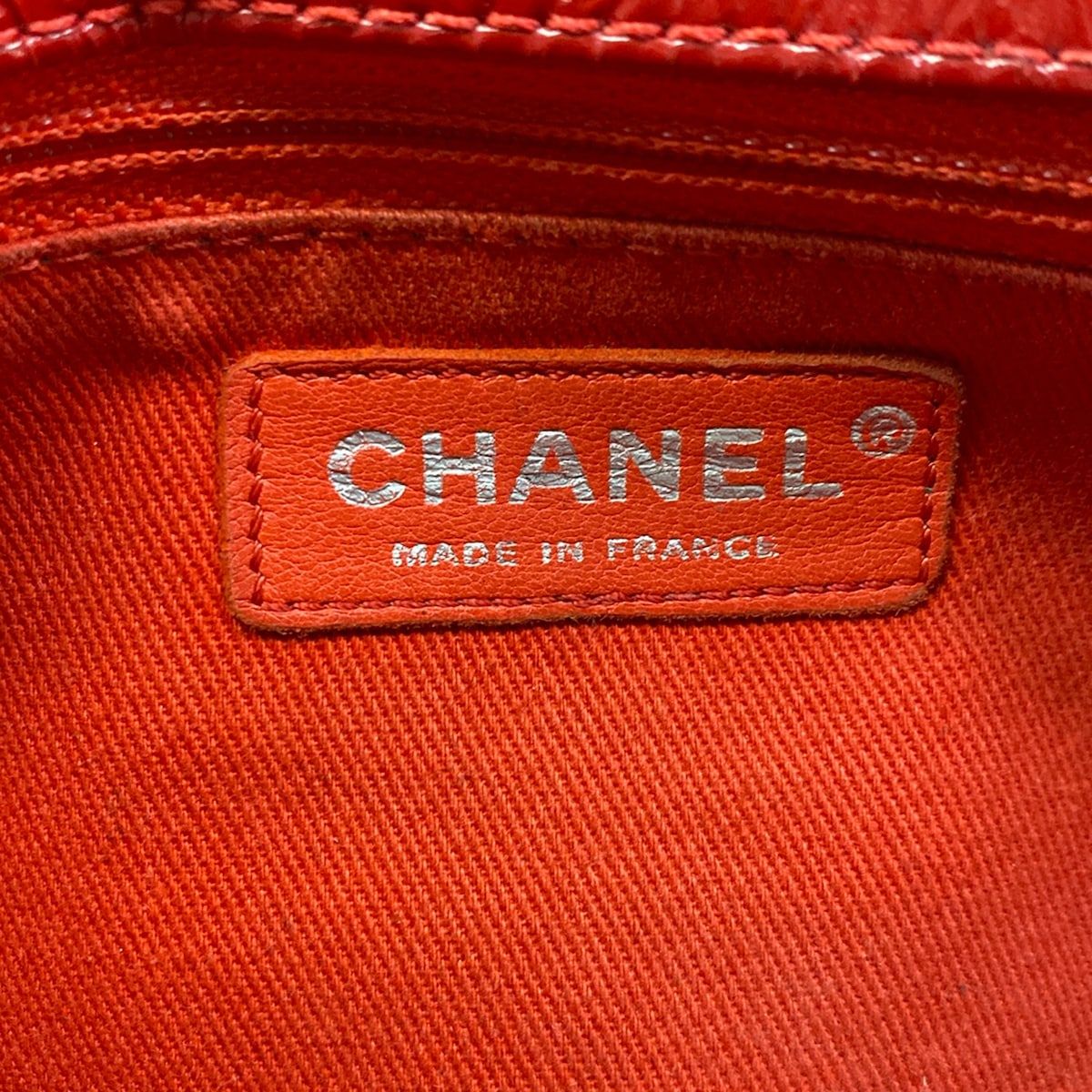 Chanel Shoulder Bag Red Silver Chain Leather — view 8