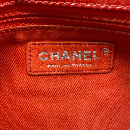 Chanel Shoulder Bag Red Silver Chain Leather — view 8