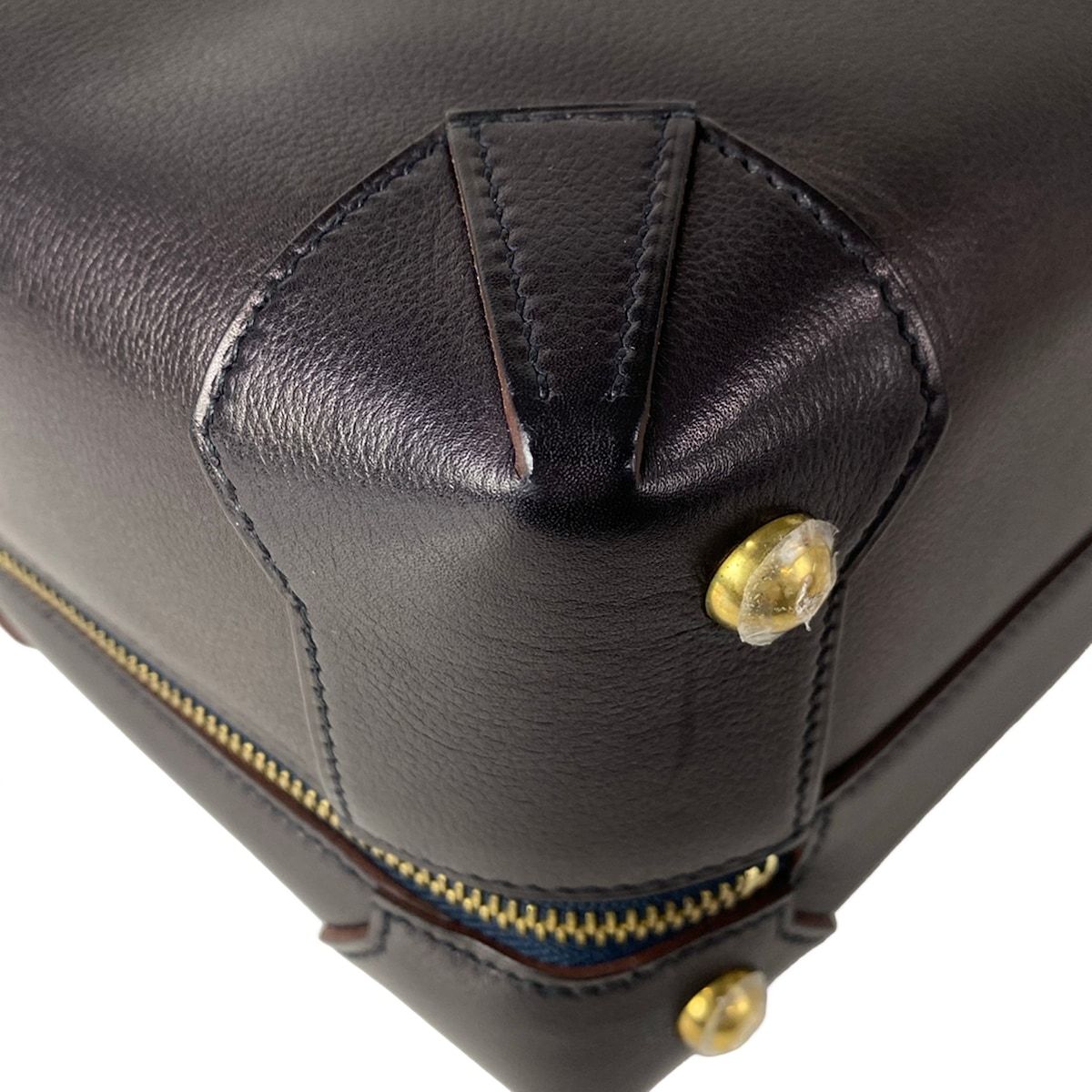 Hermes Handbag Maxi Bo 29 Blue Indigo Orange Poppy Gold — view 8