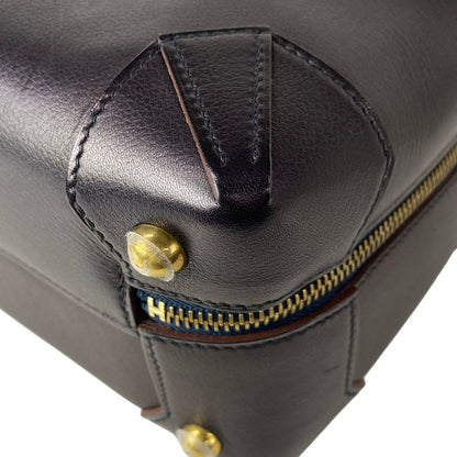 Hermes Handbag Maxi Bo 29 Blue Indigo Orange Poppy Gold — view 7
