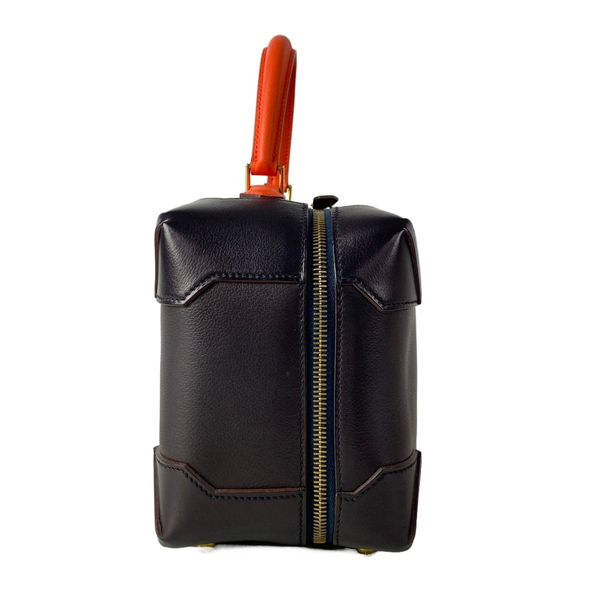 Hermes Handbag Maxi Bo 29 Blue Indigo Orange Poppy Gold — view 2