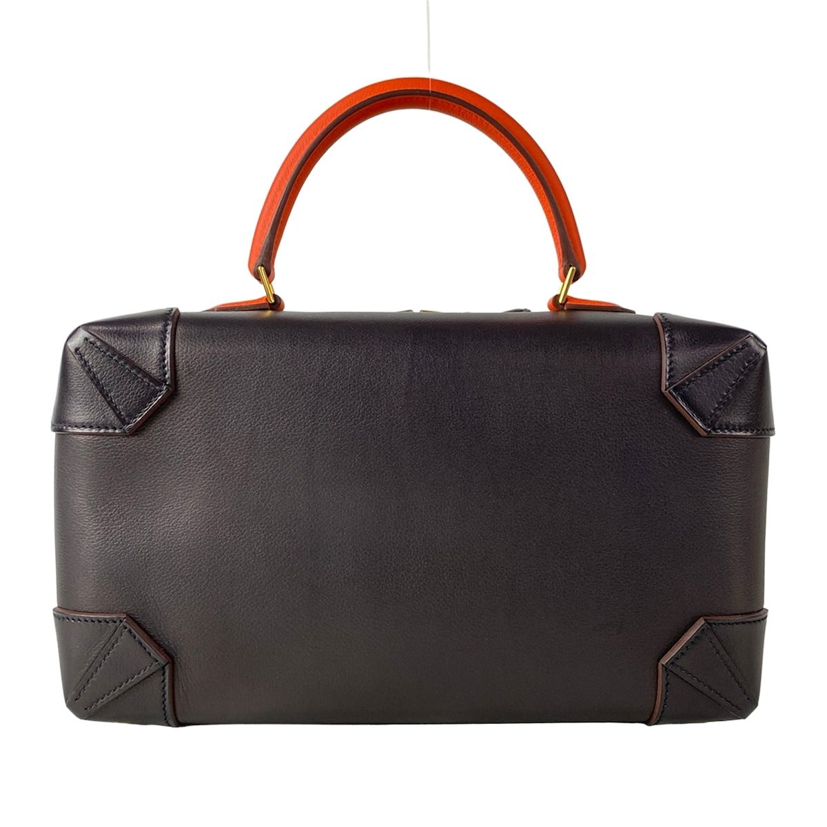 Hermes Handbag Maxi Bo 29 Blue Indigo Orange Poppy Gold — view 3