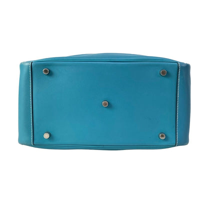 Hermes Shoulder Bag Lindy 30 Turquoise Silver — view 5