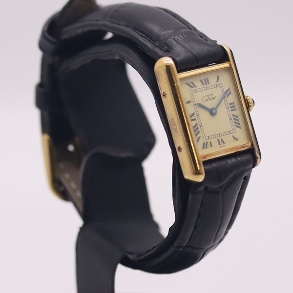 Cartier Must Tank 925 Sterling Silver Ivory Dial Watch — view 2