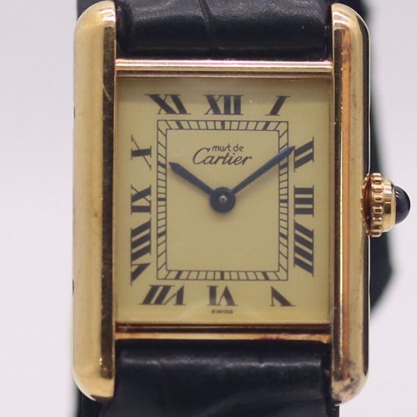 Cartier Must Tank 925 Sterling Silver Ivory Dial Watch