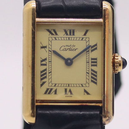 Cartier Must Tank 925 Sterling Silver Ivory Dial Watch
