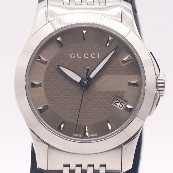 Gucci G-Timeless 126.5 Date Brown Dial Watch