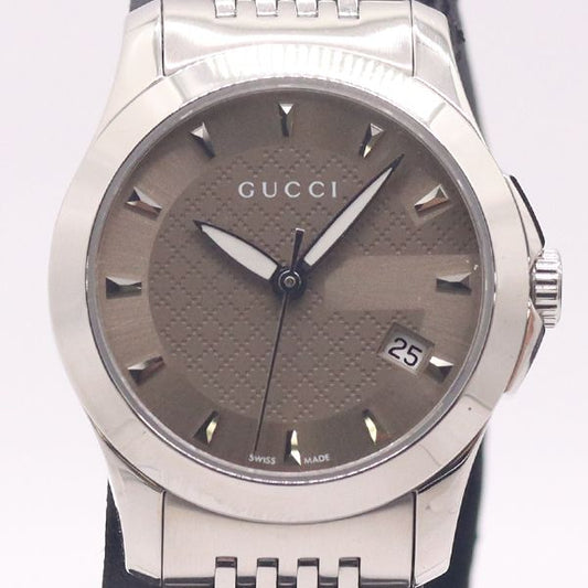 Gucci G-Timeless 126.5 Date Brown Dial Watch