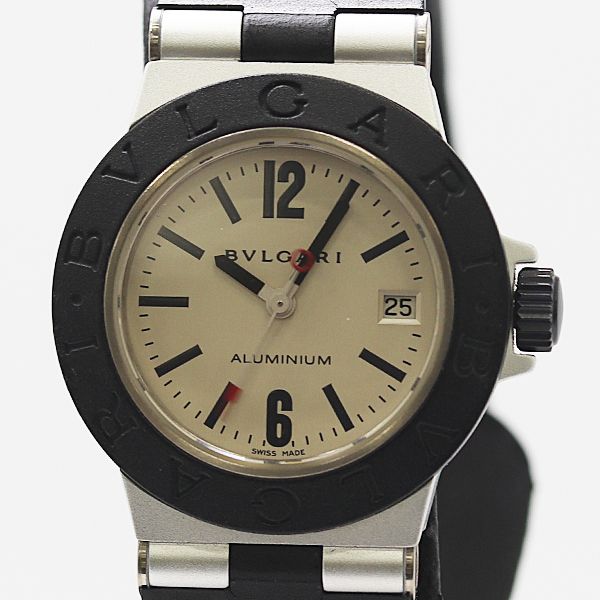 Bvlgari Bulgari Aluminum AL Rubber Silver Dial Watch