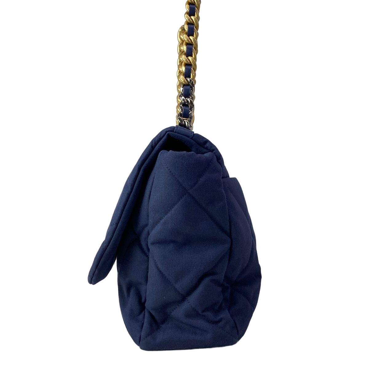 Chanel Shoulder Bag Chanel 19 Maxi Navy Chain 2-Way Cotton — view 4