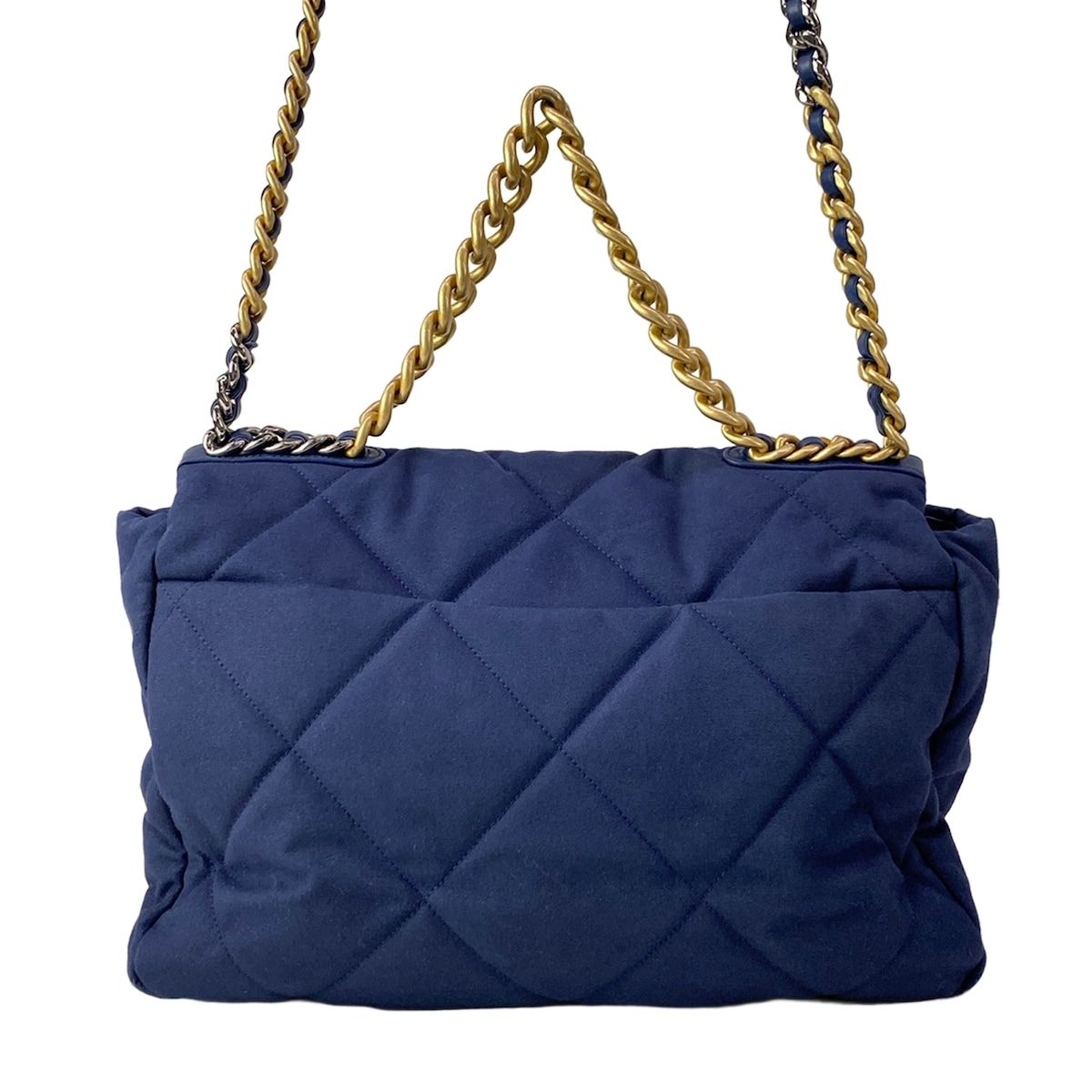 Chanel Shoulder Bag Chanel 19 Maxi Navy Chain 2-Way Cotton — view 3