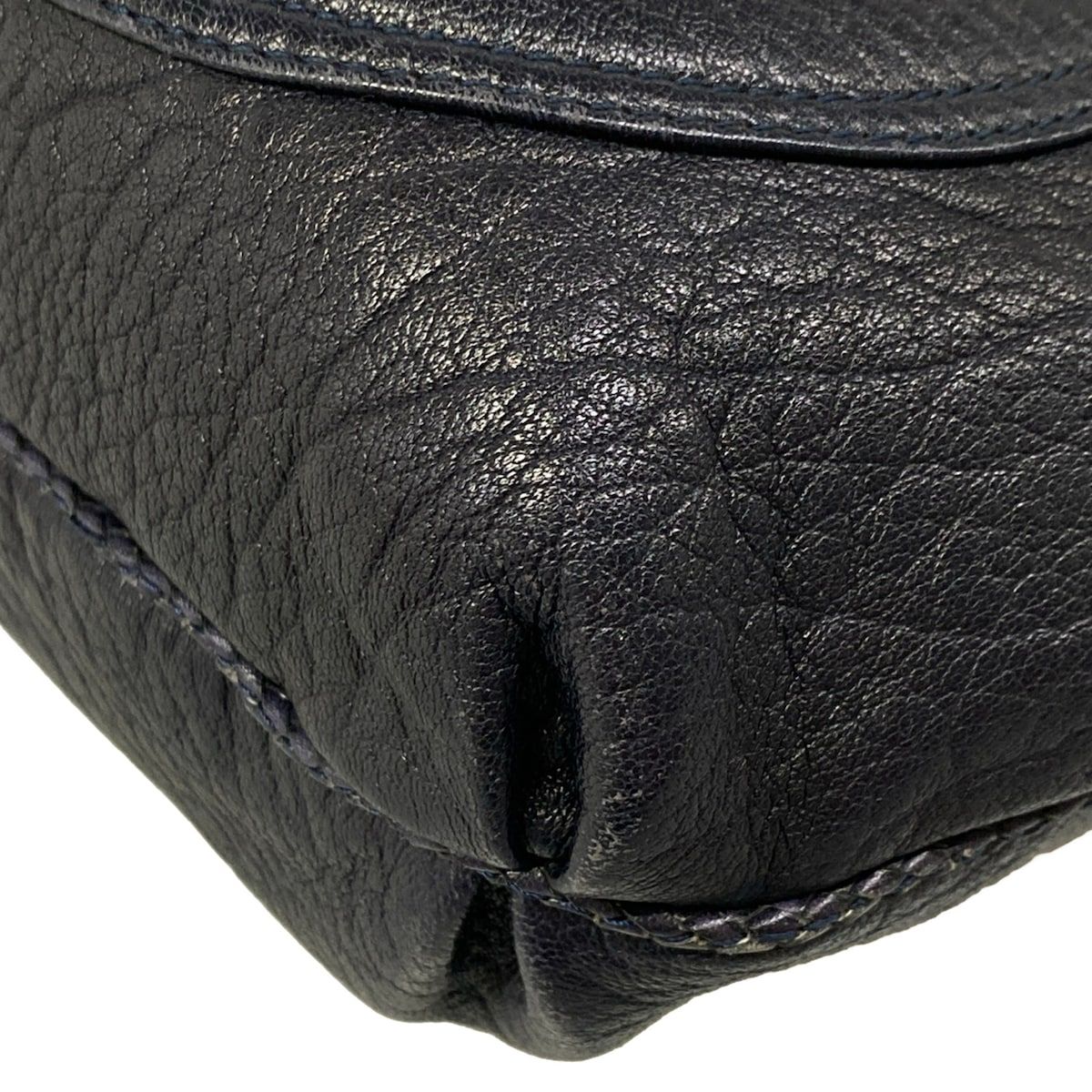 Fendi Shoulder Bag Spy Dark Navy Braided Leather — view 6