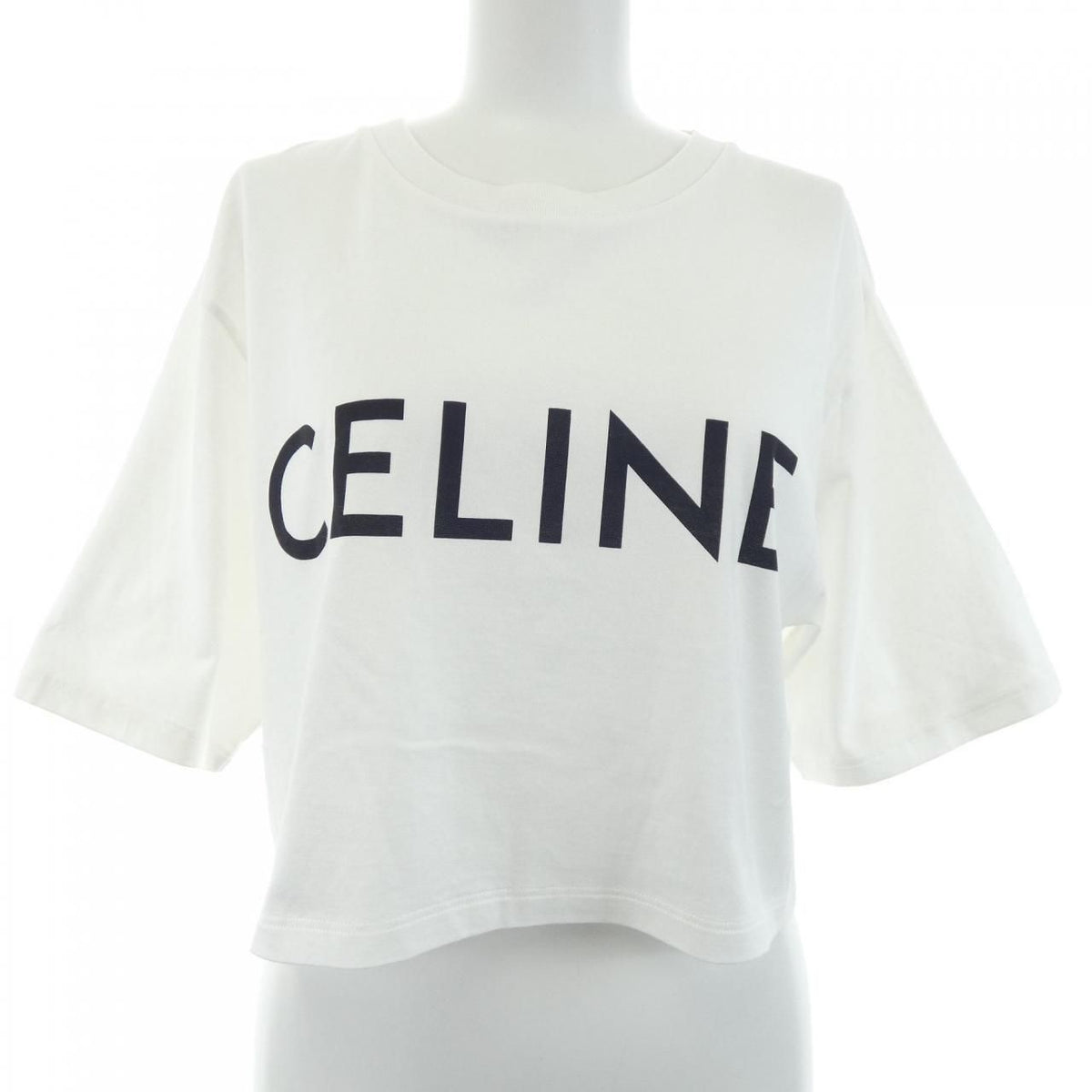 Celine Print Cropped T-Shirt