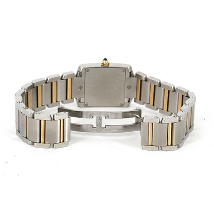 Cartier Tank Francaise SM Stainless Steel Yellow Gold Quartz Watch — view 6