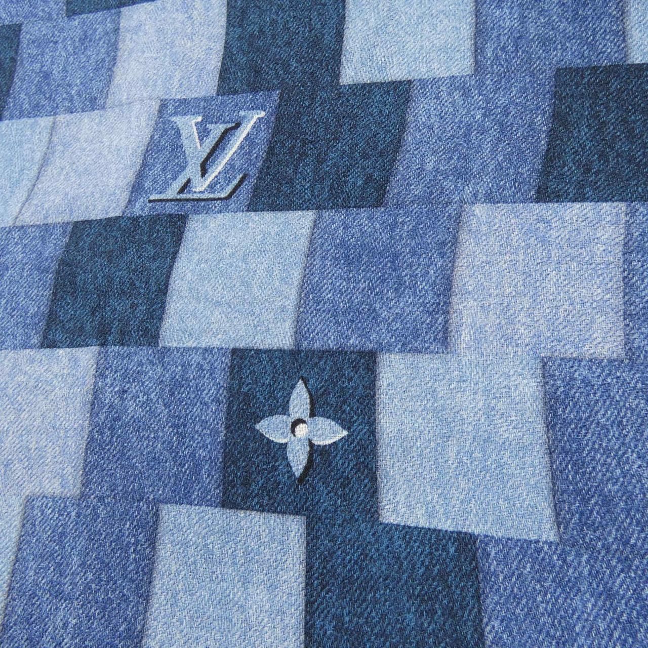 Louis Vuitton Shawl Monogram Denim Check Scarf — view 4