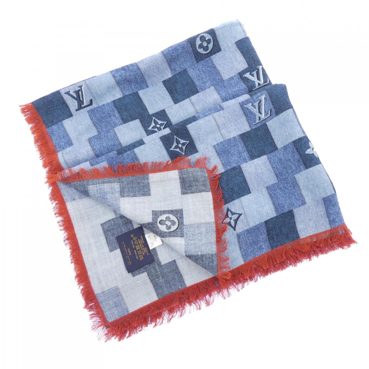 Louis Vuitton Shawl Monogram Denim Check Scarf