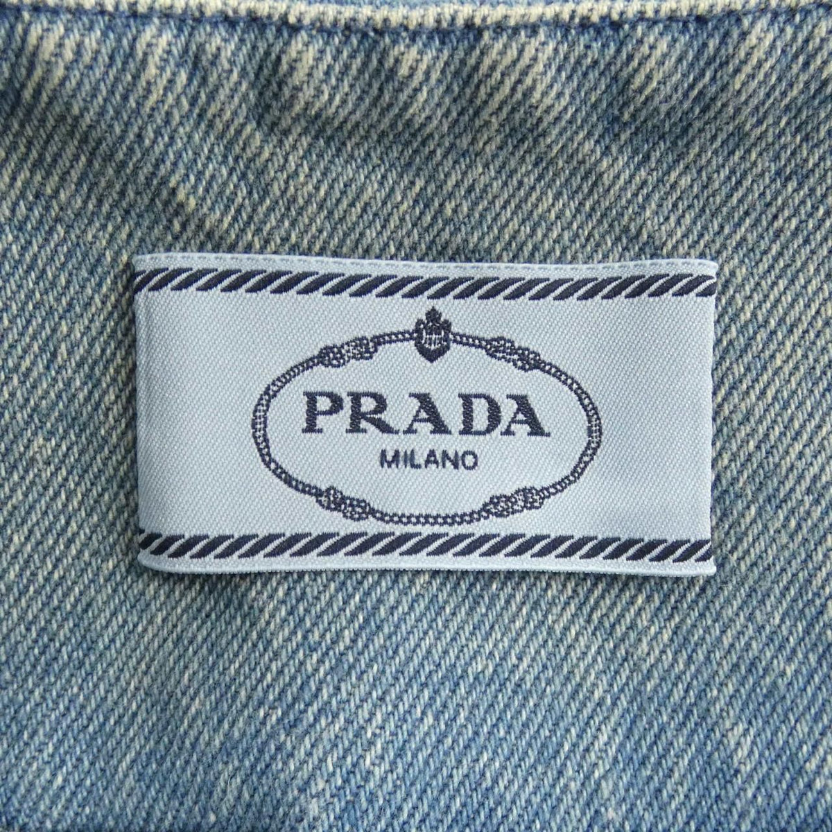 Prada Organic Denim Mini Dress Triangle Logo — view 4