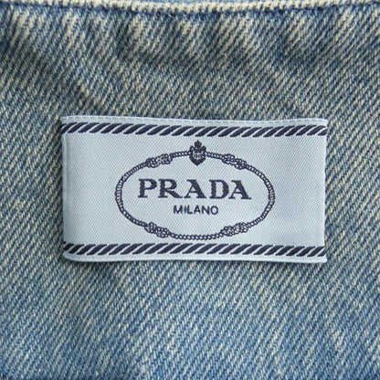 Prada Organic Denim Mini Dress Triangle Logo — view 4