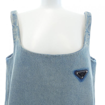 Prada Organic Denim Mini Dress Triangle Logo — view 5
