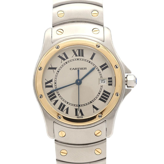 Cartier Santos Round MM Stainless Steel Yellow Gold Quartz Watch