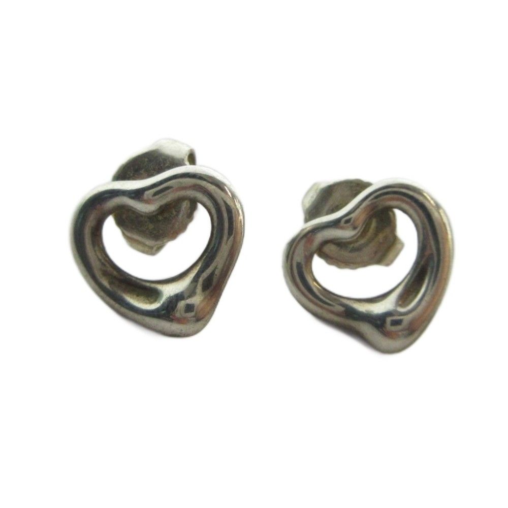 Tiffany & Co Open Heart Earrings Logo Back