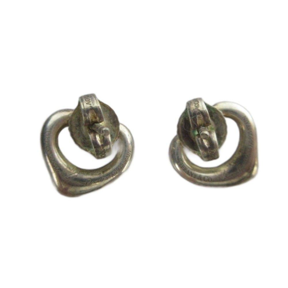 Tiffany & Co Open Heart Earrings Logo Back — view 4