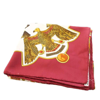 Hermes Carre 90 Caty Ancient Egypt Scarab Pectral Scarf Silk Red White — view 8